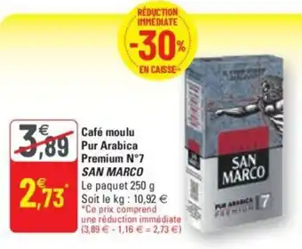 G20 SAN MARCO café moulu pur arabica premium N7 offre