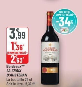 G20 LA CROIX D'AUSTÉRAN bordeaux offre