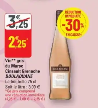 G20 BOULAOUANE vin gris du maroc cinsault grenache offre