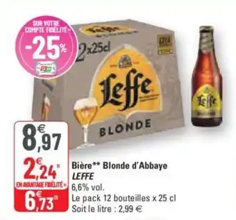 G20 LEFFE bière blonde d'abbaye offre