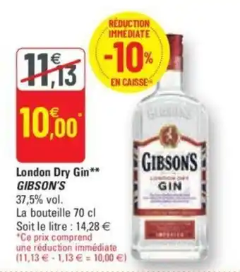 G20 GINSON'S london dry gin offre