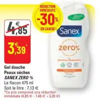 G20 SANEX ZERO gel douche peaux sèches offre