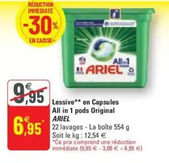 G20 ARIEL lessive en capsules all in 1 pods original offre
