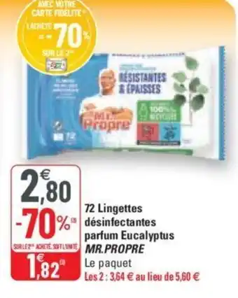 MR.PROPRE 72 lingettes désinfectantes parfum eucalyptus