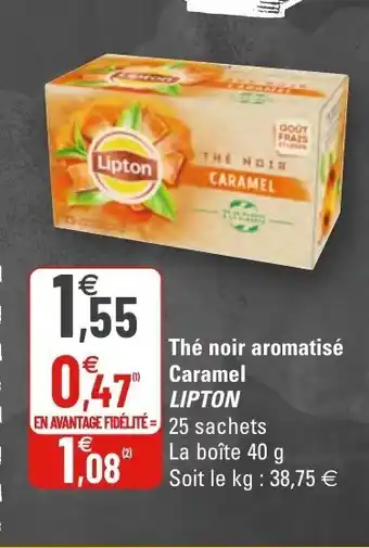 Thé noir aromatisé caramel lipton