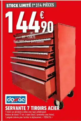 Brico Cash Servante 7 tiroirs acier offre