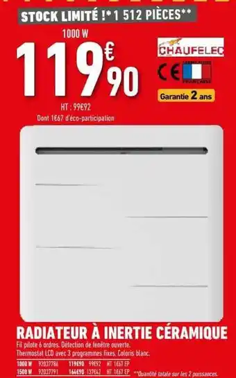 Brico Cash Radiateur à inertie céramique offre