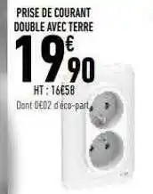 Prise de courant double avec terre