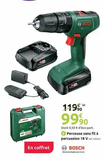 Mr Bricolage Perceuse sans fil à percussion 18v bosch offre
