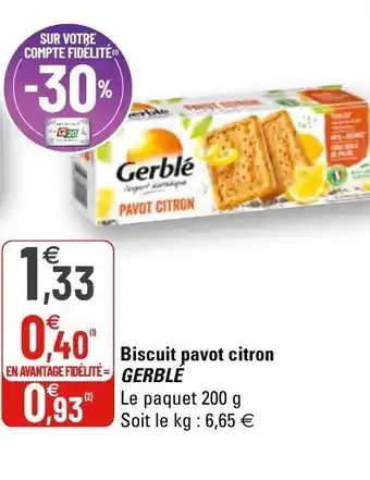 Biscuit pavot citron gerblé