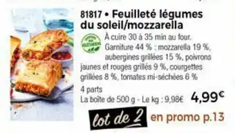 Thiriet Feuilleté légumes du soleil/mozzarella offre