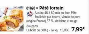 Thiriet Pâté lorrain offre