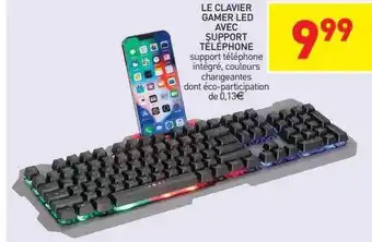 Stokomani Le clavier gamer led avec support téléphone offre