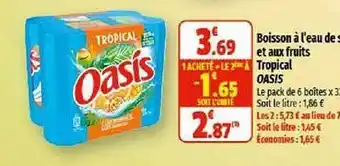 Coccinelle Supermarché Boisson à l'eau de source et aux fruits tropical oasis offre