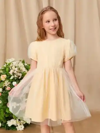SheIn Shein fille robe de soirée manches bouffantes en tulle offre