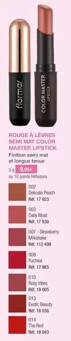 Stanhome Rouge à lèvres semi mat color master lipstick offre