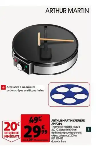Auchan Arthur Martin Crêpière Amp214 offre
