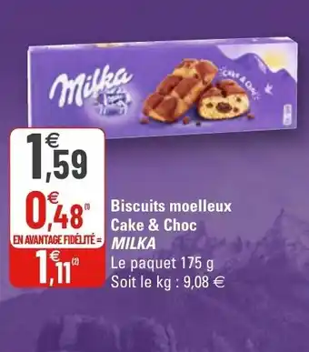 G20 Biscuits moelleux Cake & Choc milka offre