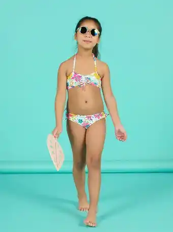 DPAM Maillot de bain 2 pièces réversible blanc enfant fille offre