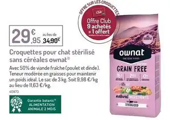 Botanic Croquettes pour chat stérilisé sans céréales ownat offre