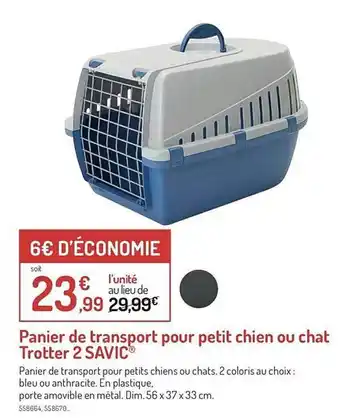 Botanic Panier de transport pour petit chien ou chat trotter 2 savic offre