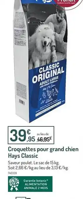Botanic Croquettes pour grand chien hays classic offre