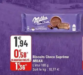 G20 Biscuits Choco suprême Milka offre