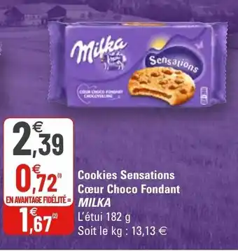 G20 Cookies Sensations cœur choco fondant milka offre