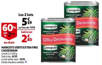 Auchan Cassegrain haricots verts extra fins offre