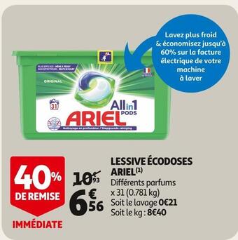 Auchan Ariel lessive écodoses offre