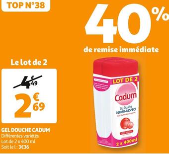Auchan Cadum gel douche offre