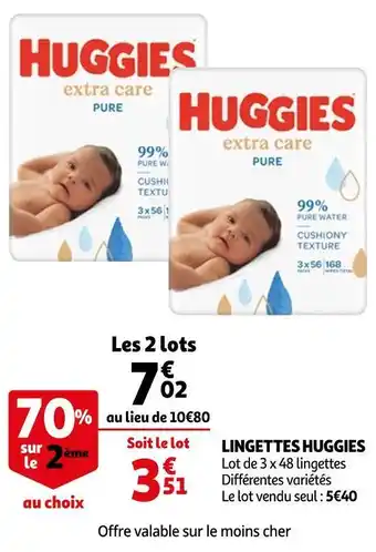 Auchan Huggies lingettes offre