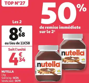 Auchan Ferrero nutella offre