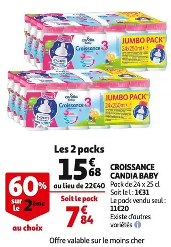 Auchan Candia baby croissance offre