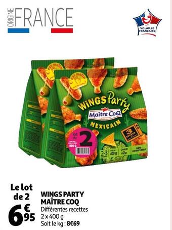 Auchan Maître coq wings party offre