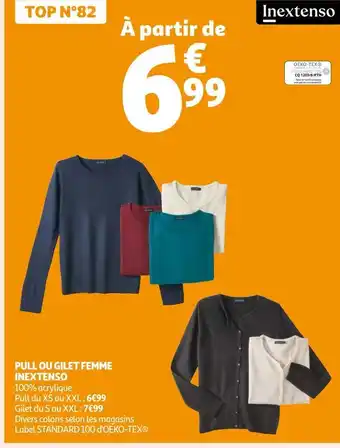 Auchan In extenso pull ou gilet femme offre
