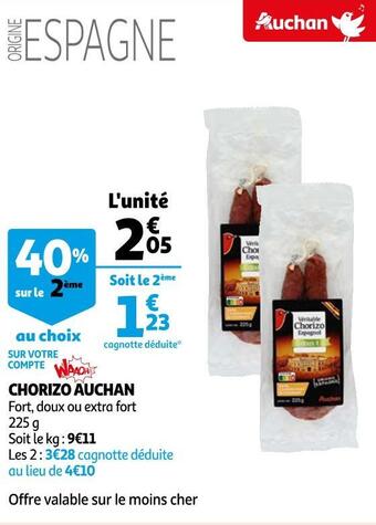 Auchan Auchan chorizo offre