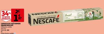 Auchan Nescafé capsules de café farmers origins offre