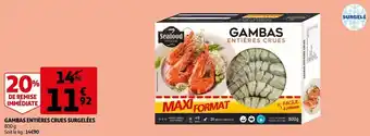 Auchan Gambas entières crues surgelées offre