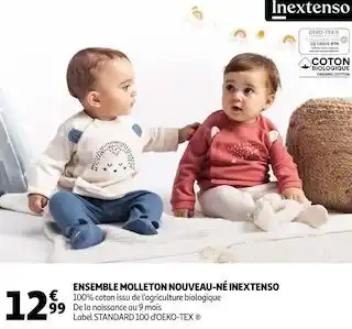 Auchan In extenso ensemble molleton nouveau-né offre