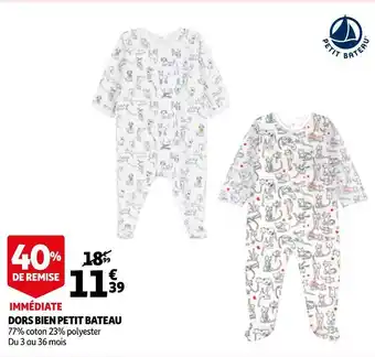 Auchan Petit bateau dors bien offre
