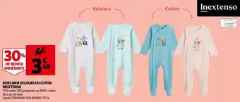 Auchan In extenso dors bien velours ou coton offre