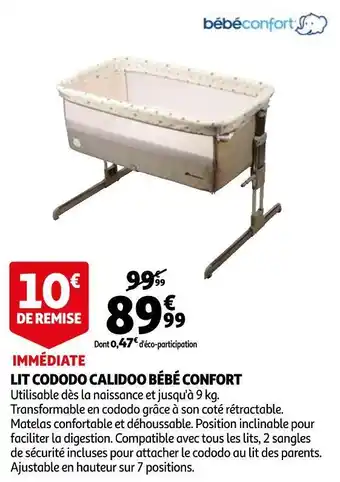 Auchan Bébé confort lit cododo calidoo offre