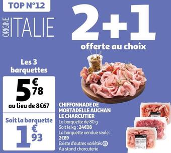 Auchan Auchan le charcutier chiffonnade de mortadelle offre