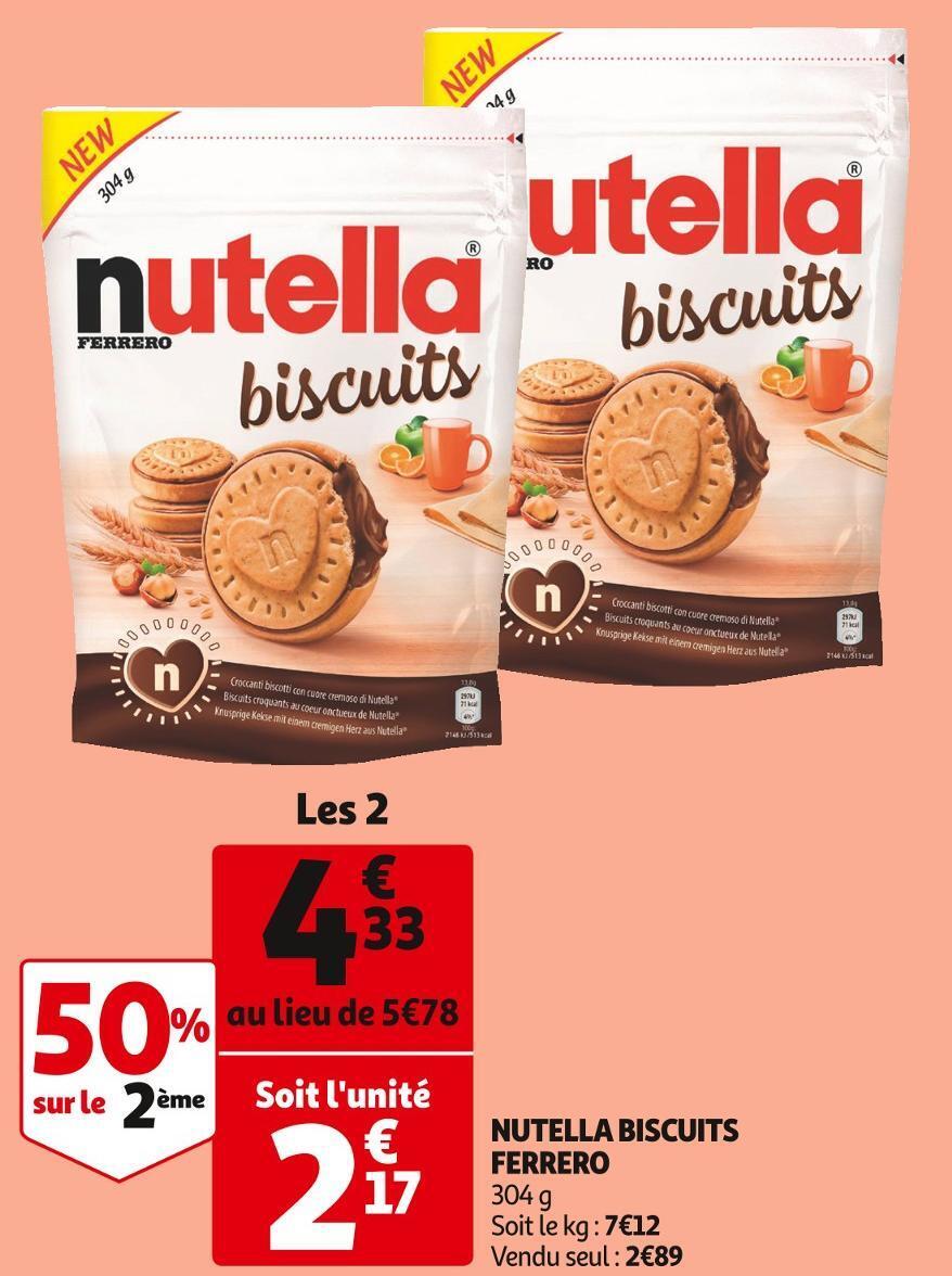 Promo Ferrero nutella biscuits chez Auchan