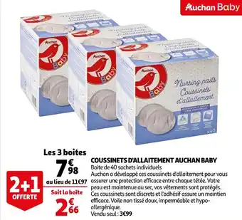 Auchan Auchan baby coussinets d'allaitement offre