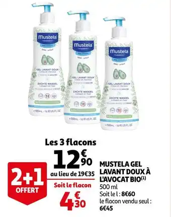Auchan Mustela gel lavant doux à l'avocat bio offre