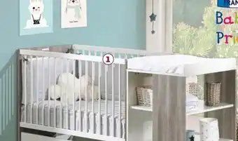 Auchan Lit bébé combiné 60x120 cm évolutif en 90x190cm sleepy offre