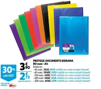 Auchan Exacompta protege-documents iderama 80 vues - a4 offre