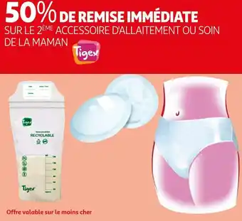 Auchan Tigex bon plan sur l'accessoire d'allitement ou soin de la maman de la marque tigex offre